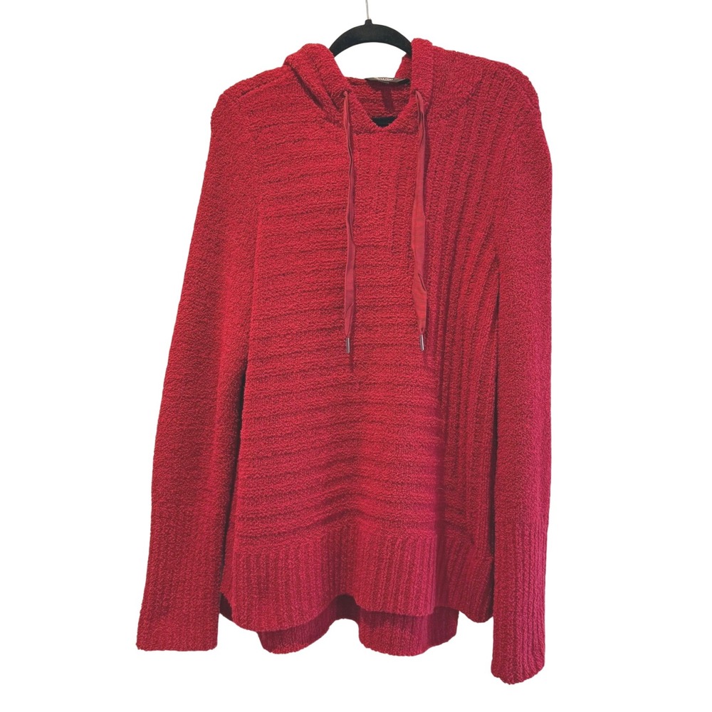 Simply Vera Wang Women Red Chenille Cozy Soft Textured Hoodie‎ Sweater XL